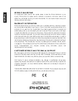 Предварительный просмотр 8 страницы Phonic JUBI 12A LITE User Manual