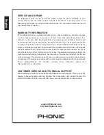 Предварительный просмотр 12 страницы Phonic MAX 3500 User Manual