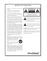 Предварительный просмотр 2 страницы Phonic MU 200 XP User Manual