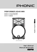 Предварительный просмотр 1 страницы Phonic PERFORMER A540 MKII User Manual