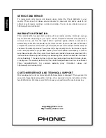 Предварительный просмотр 12 страницы Phonic Powerpod 1062 Plus User Manual