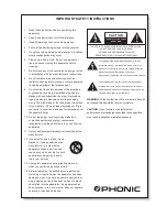 Предварительный просмотр 2 страницы Phonic Road Gear 160 User Manual