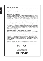 Preview for 20 page of Phonic SMARTMAN 708A User Manual