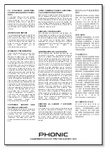 Preview for 20 page of Phonic Sound Ambassador 125A User Manual