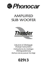 Preview for 1 page of Phonocar Thunder 02913 Manual Instructions