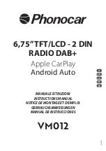 Предварительный просмотр 1 страницы Phonocar VM012 Instruction Manual