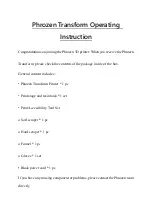 Phrozen Transform Operating Instruction preview
