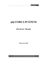 Preview for 1 page of Phytec phyCORE-LPC2292/94 Hardware Manual