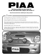 Preview for 1 page of Piaa 540 Xtreme White Driving Light Kit Manual