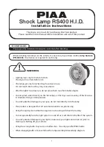 Preview for 1 page of Piaa RS400 Installation Instructions Manual