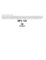 PIAGGIO MP3 125 User Manual preview