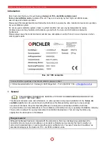 Предварительный просмотр 4 страницы Pichler LG 1000 Operating And Installation Instructions