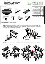 Предварительный просмотр 1 страницы PicnicTable WOCT001-01-280422 Assembly Instructions