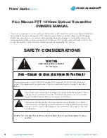 Предварительный просмотр 2 страницы Pico Macom 1310nm Owner'S Manual