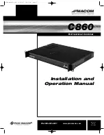 Preview for 1 page of Pico Macom C860 Installation And Operation Manual