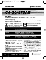 Preview for 2 page of Pico Macom CA-30/870AR Installation And Operation Manual