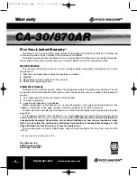 Preview for 8 page of Pico Macom CA-30/870AR Installation And Operation Manual