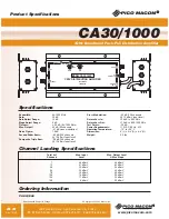 Preview for 2 page of Pico Macom CA30/1000 Specifications