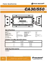 Предварительный просмотр 2 страницы Pico Macom CA30/550 Specifications