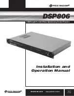 Preview for 1 page of Pico Macom DSP806 Installation And Operation Manual