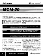 Preview for 2 page of Pico Macom MCM-30 Installation And Operation Manual