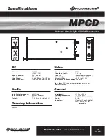 Preview for 5 page of Pico Macom MPCD Installation And Operation Manual