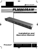 Preview for 1 page of Pico Macom PFAM860SAW Installation And Operation Manual