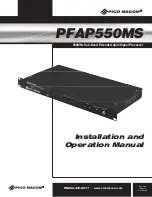 Preview for 1 page of Pico Macom PFAP550MS Installation And Operation Manual