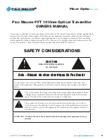 Preview for 2 page of Pico Macom PFT-10 Owner'S Manual