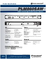 Preview for 2 page of Pico Macom PLM860SAW Specifications