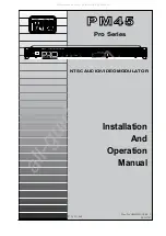 Preview for 1 page of Pico Macom Pro PM45 Installation And Operation Manual