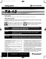 Предварительный просмотр 2 страницы Pico Macom TA-12 Installation And Operation Manual