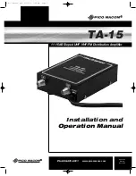 Pico Macom TA-15 Installation And Operation Manual предпросмотр