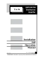 Pico Macom TA-36 Installation And Operation Manual preview