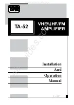 Preview for 1 page of Pico Macom TA-52 Installation And Operation Manual