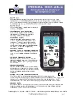 PIE PIECAL 334Plus Operating Instructions Manual preview