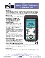 PIE PIECAL 434 Operating Instructions Manual предпросмотр