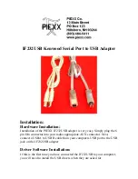 Preview for 1 page of PIEXX IF232USB Quick Start Manual