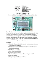 Предварительный просмотр 1 страницы PIEXX ToneLCD Manual