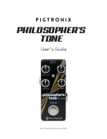 pigtronix PHILOSOPHER'S TONE User Manual preview