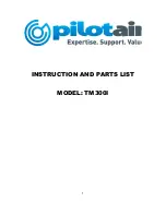 Preview for 1 page of Pilot Air TM300I Instructions And Parts List