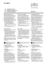 Preview for 1 page of Pilz PIT si1.2 Operating Instructions Manual