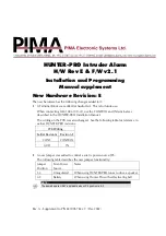 Предварительный просмотр 1 страницы Pima Electronic Systems HUNTER-PRO Manual Supplement