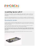 Предварительный просмотр 1 страницы PIMORONI Speaker pHAT Assembling