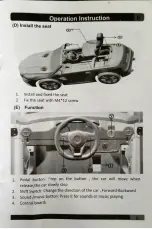 Предварительный просмотр 9 страницы Pinghu Little Sun Childs Vehicles Mercedes-Benz SL 500 Owner'S Manual With Assembly Instructions