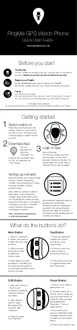 Preview for 1 page of PINGME GPS Watch Phone Quick User Manual