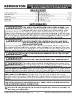 Preview for 2 page of Pinnacle Climate Technologies REMINGTON REM-125-OFR-B User'S Manual & Operating Instructions