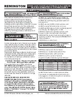 Preview for 3 page of Pinnacle Climate Technologies REMINGTON REM-125-OFR-B User'S Manual & Operating Instructions