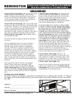 Preview for 17 page of Pinnacle Climate Technologies Remington REM-125-OFR-O User'S Manual & Operating Instructions