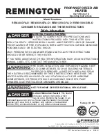 Pinnacle Climate Technologies REMINGTON REM-125V-GFA-O User'S Manual & Operating Instructions preview